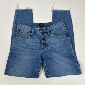 J. Crew 9” High Rise Skinny Jeans Button Fly Medium Wash Size 24